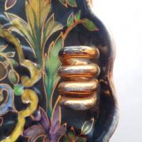 Zwart met goudkleurige schaal